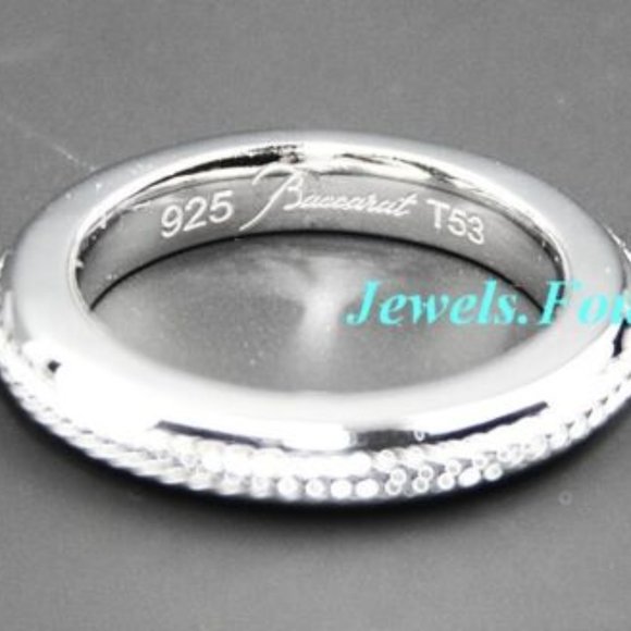 BACCARAT JEWELRY INSOMNIGHT STERLING SILVER WEDDING BAND RING SIZE 53 6,5 US NEW - Picture 1 of 6